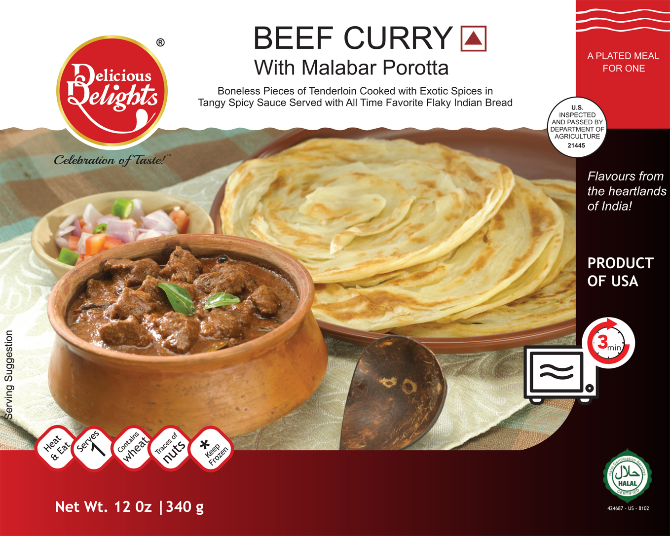 Delicious Delights Beef Curry with Malabar Porotta