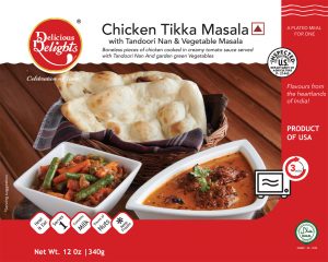 Delicious Delights Chicken Tikka Masala with Tandoori Nan and Vegetable Masala