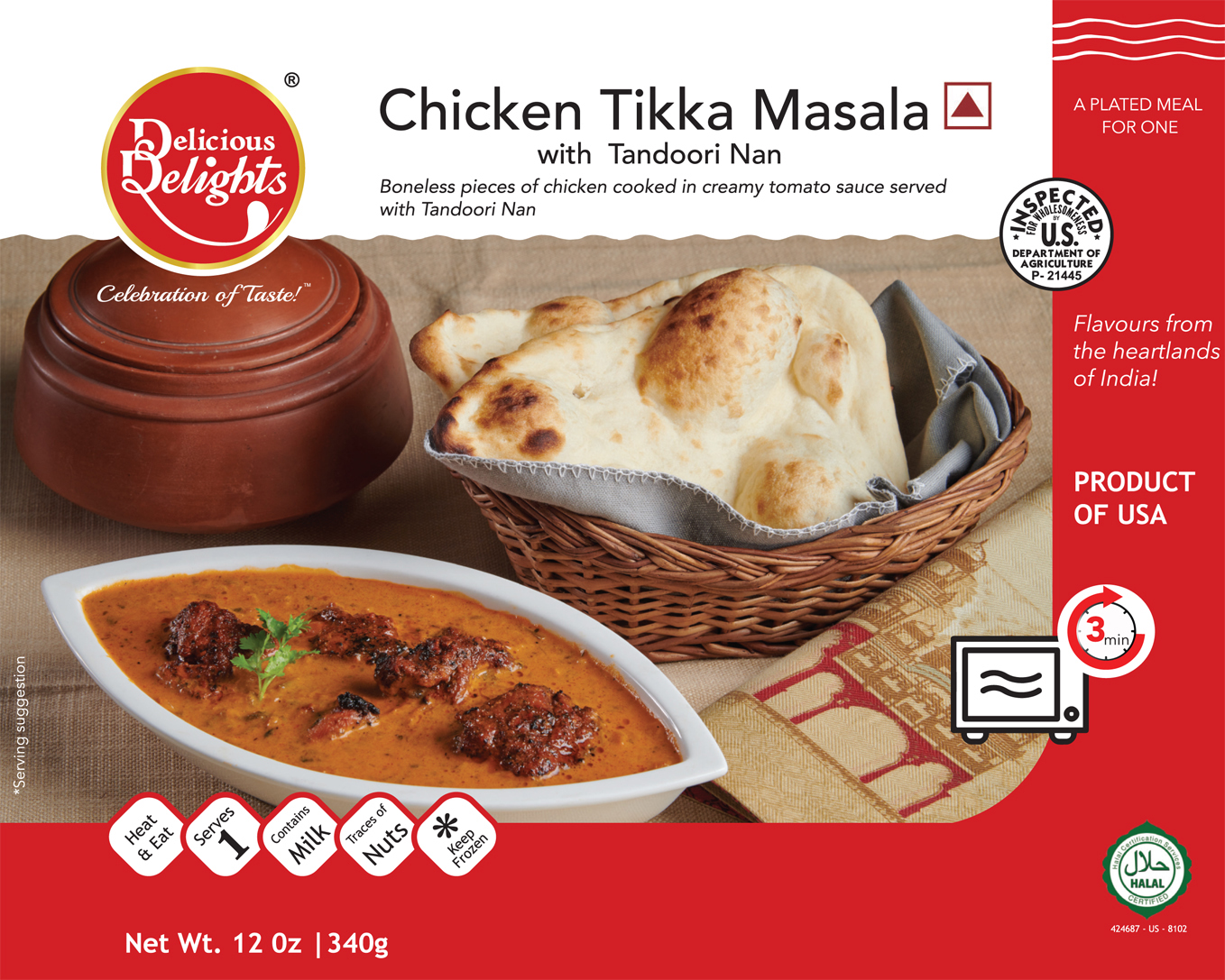 Delicious Delights Chicken Tikka Masala with Tandoori Nan