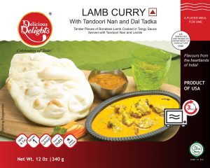 Delicious Delights Lamb Curry with Tandoori Nan and Dal Tadka
