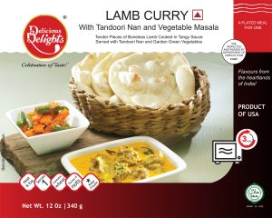 Delicious Delights Lamb Curry with Tandoori Nan and Vegetable Masala